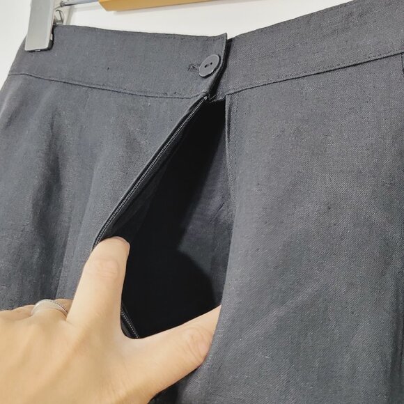 NWT Vintage Jac Dale Charcoal Gray Linen Skirt - Picture 5 of 10